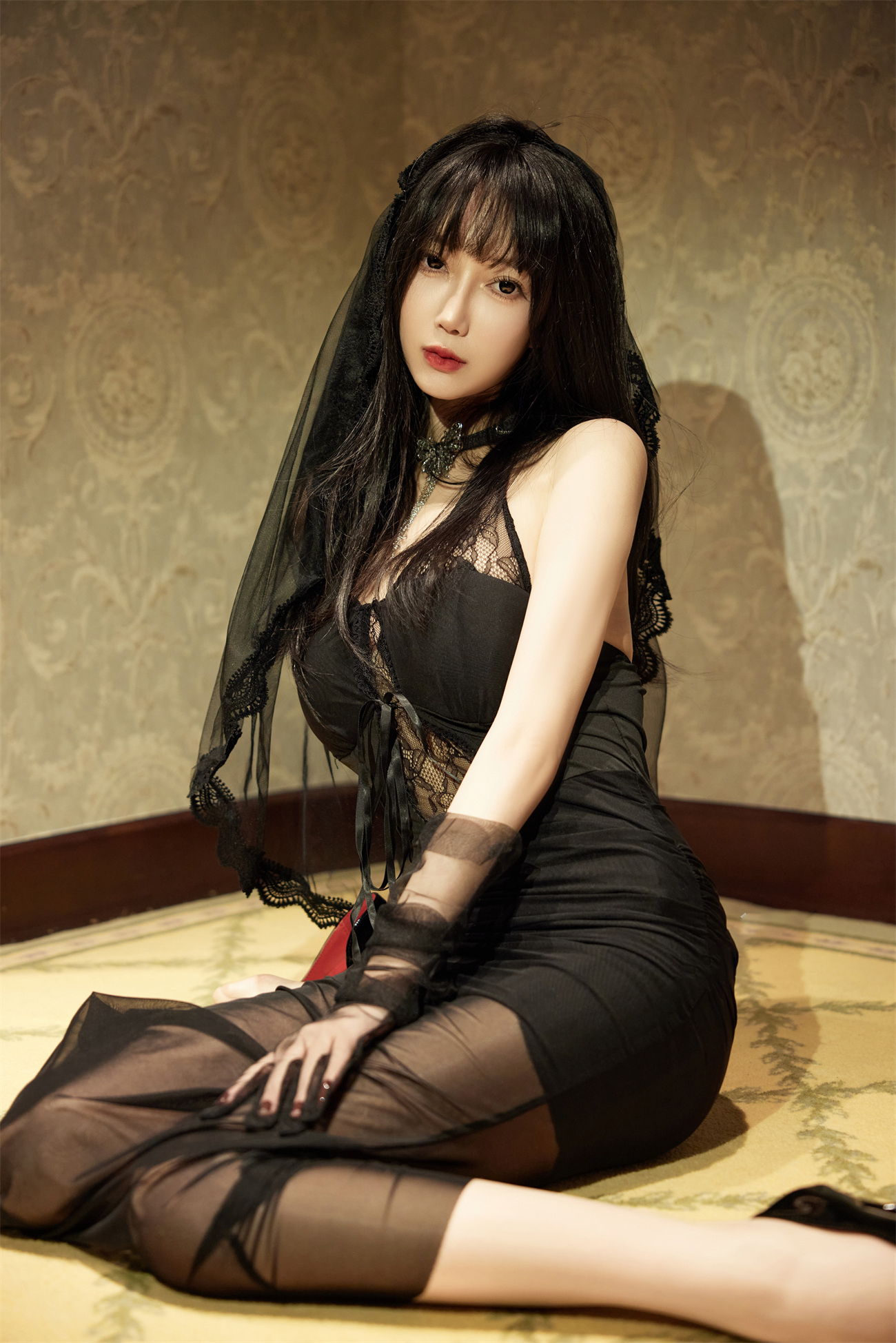 【独家破解资源】✨秀人网 玥儿玥✨最新作品 黑色情趣 肉丝透毛透奶头87P原版图+3V